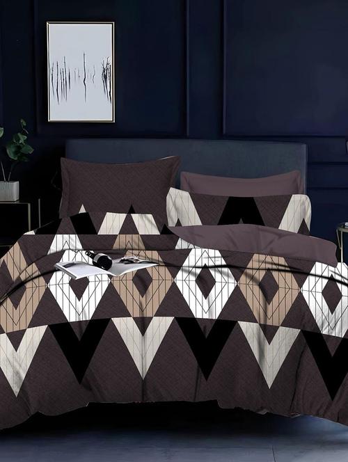 quirky home fantasy premium cotton blend 180 tc queen fitted double wrinklefree bedsheet with 2 pillow covers - 21649179 - Standard Image - 0