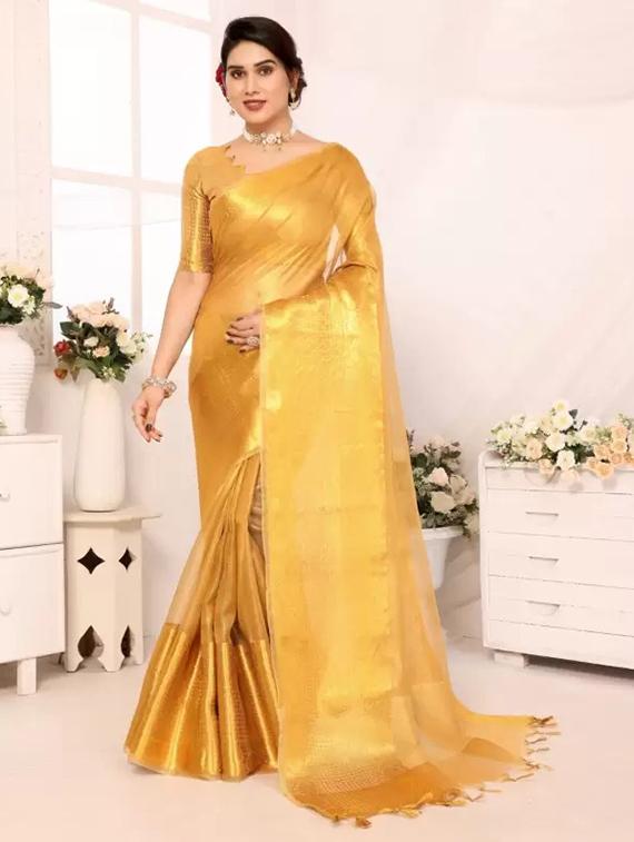 women solid bordered saree - 21649501 - Zoom Image - 0