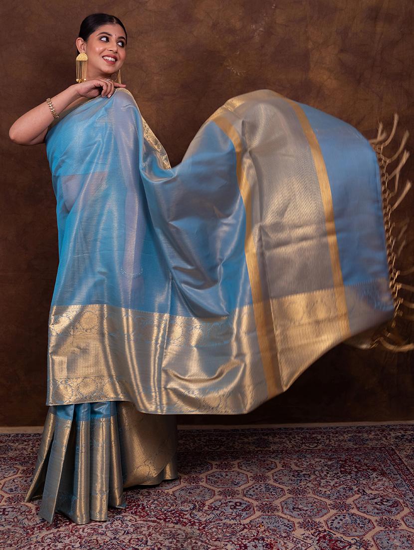 women solid bordered saree - 21649502 - Standard Image - 3