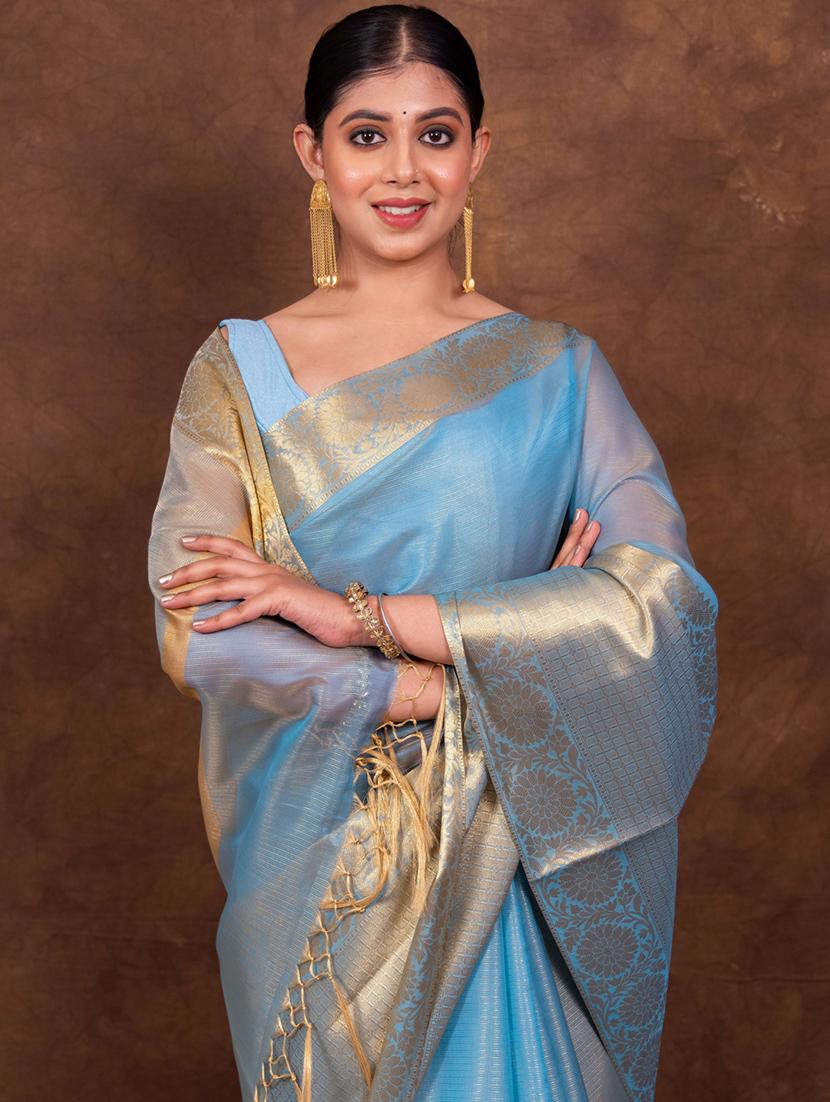 women solid bordered saree - 21649502 - Standard Image - 5
