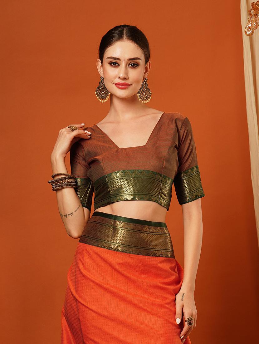 women solid bordered saree - 21649515 - Standard Image - 3