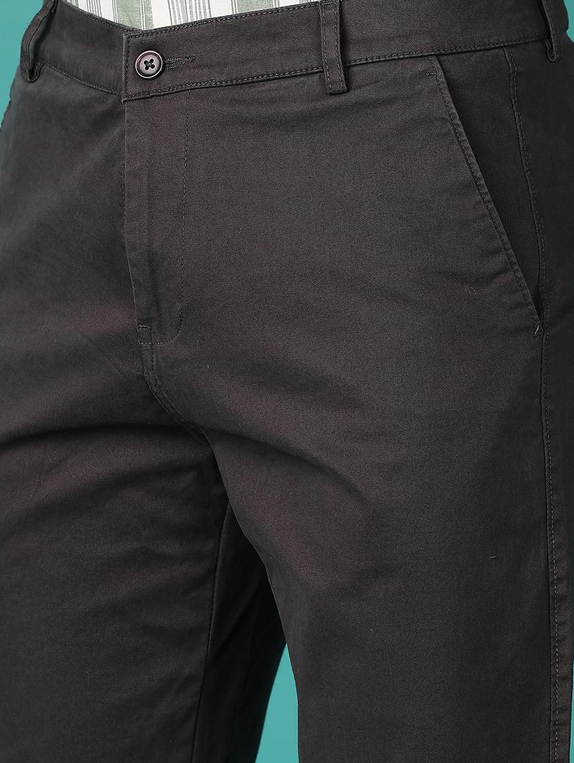 men grey solid chinos casual trouser - 21649744 - Standard Image - 5
