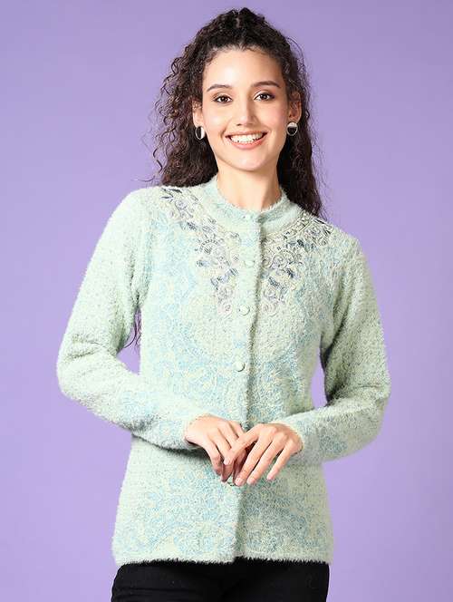 women self designed long sleeve cardigan - 21649778 -  Standard Image - 0