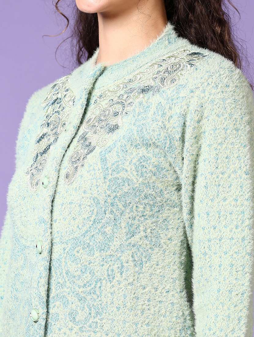 women self designed long sleeve cardigan - 21649778 -  Standard Image - 5