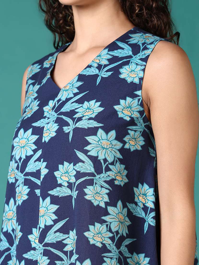 women printed sleeveless a-line dress - 21649788 -  Standard Image - 5