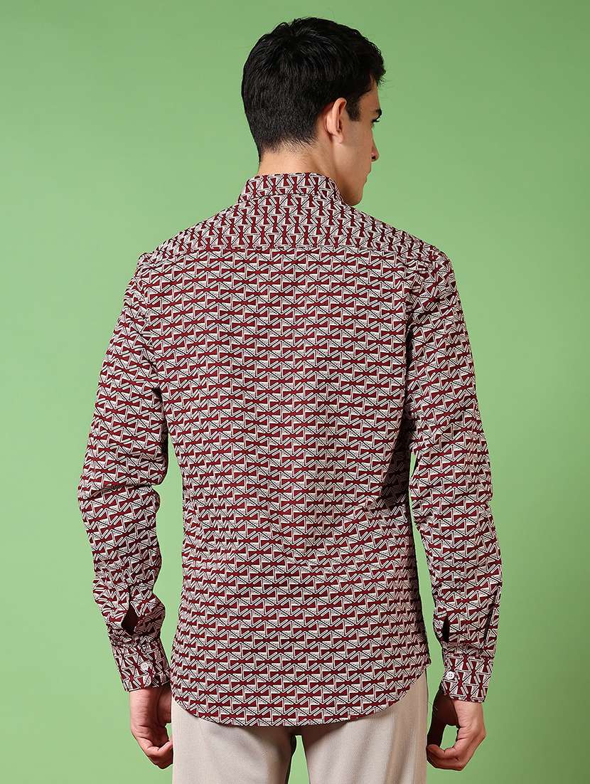 men printed long sleeve regualr fit casual shirt - 21649805 -  Standard Image - 3