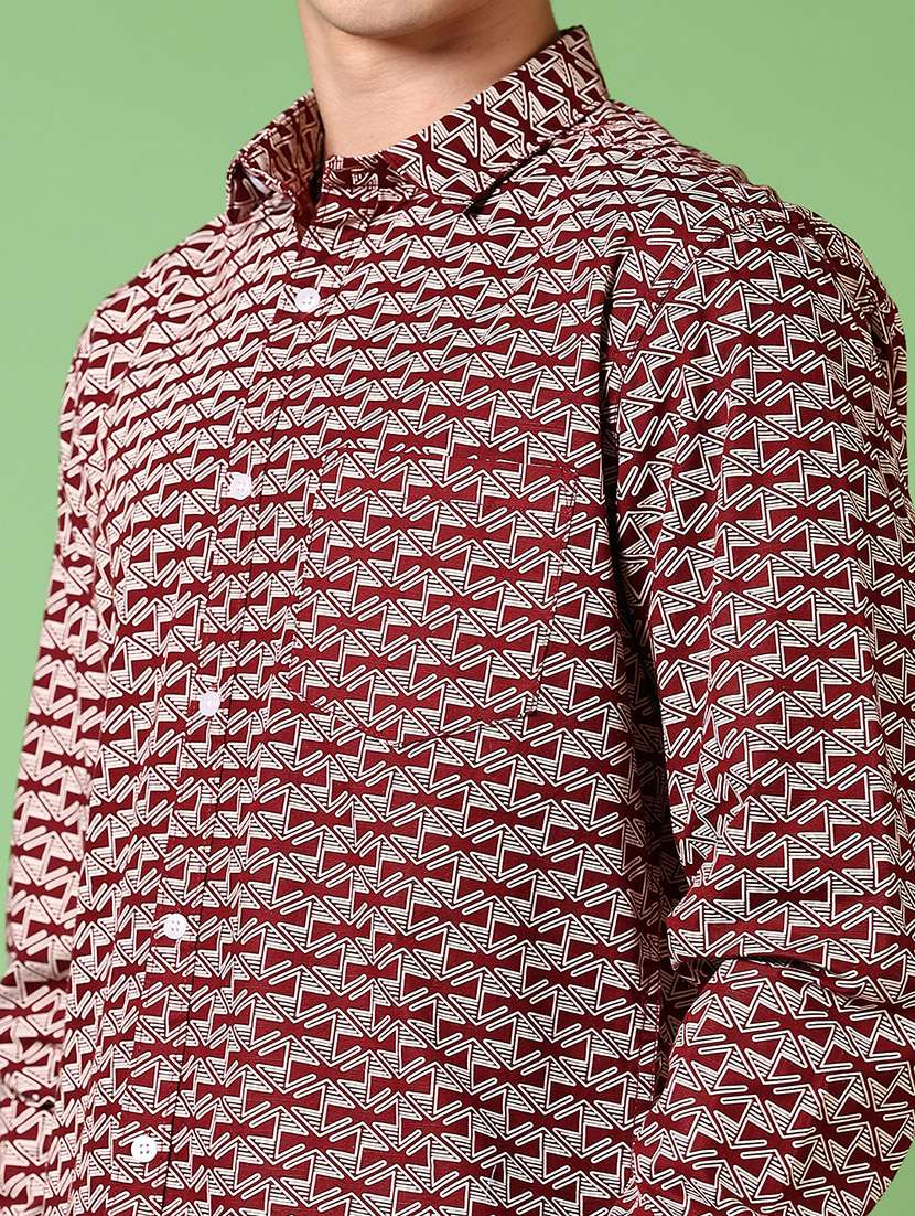 men printed long sleeve regualr fit casual shirt - 21649805 -  Standard Image - 5