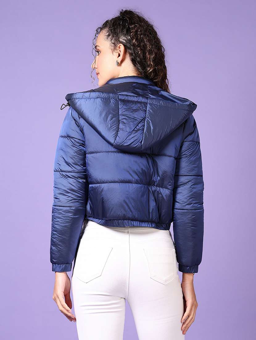 women solid long sleeve puffer jacket - 21649818 -  Standard Image - 3