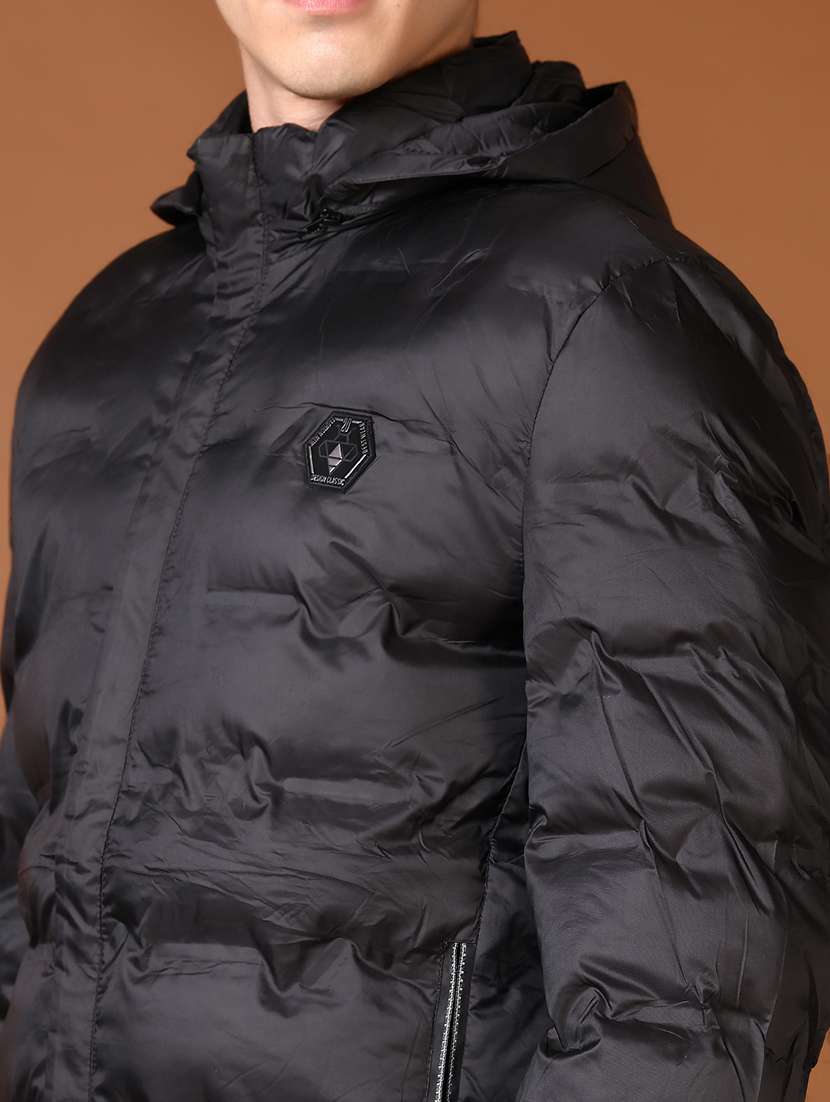 men solid long sleeve hooded puffer jacket - 21649832 -  Standard Image - 3