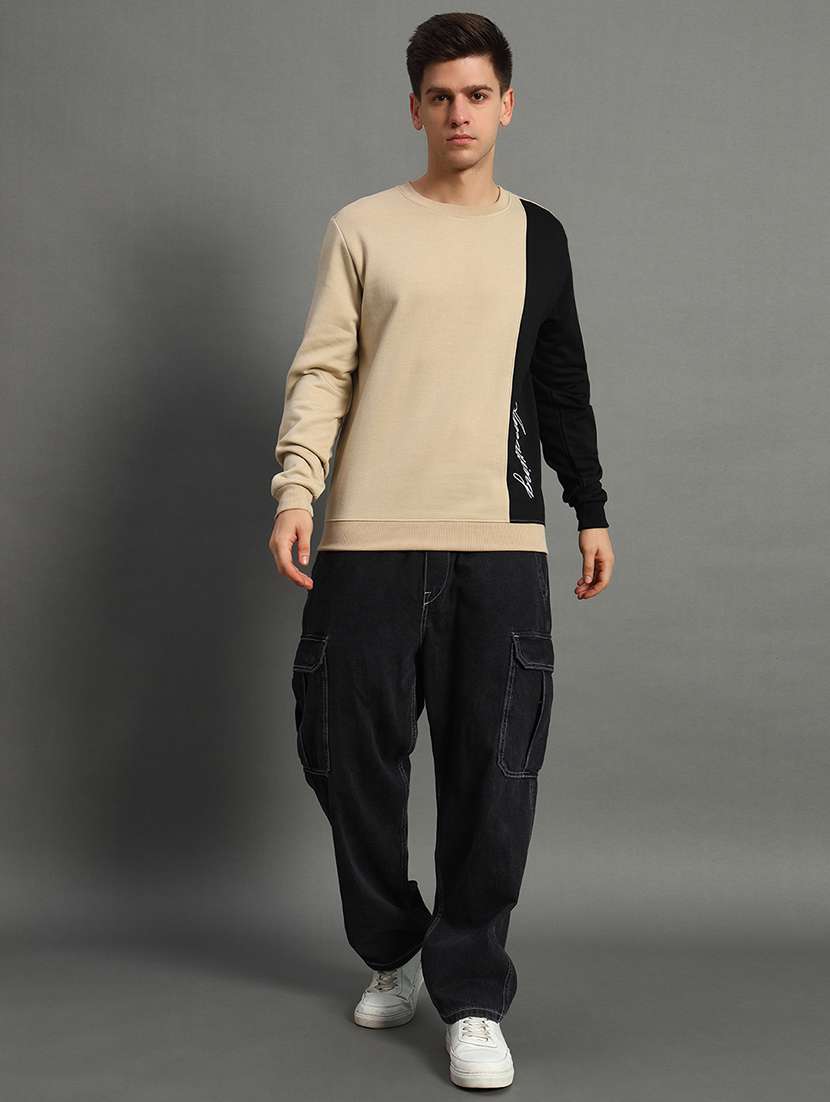 men long sleeves color block sweatshirt - 21649863 -  Standard Image - 3