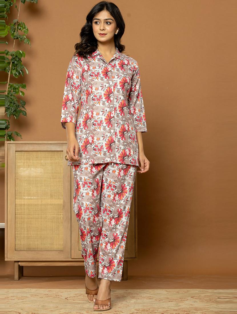 women multi color floral printed co-ord sets - 21649947 -  Zoom Image - 0