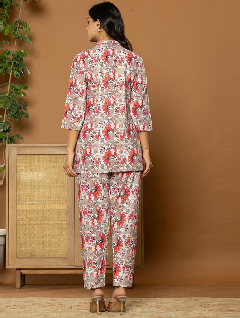 women multi color floral printed co-ord sets - 21649947 - Standard Image - 3