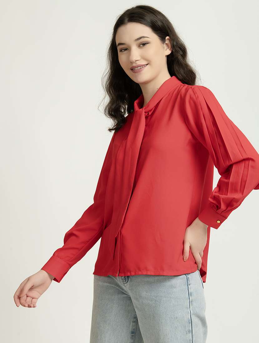 women solid boxy shirt
