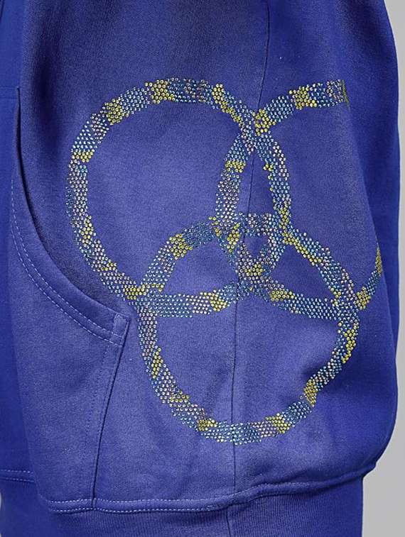 women long sleeve hooded sweatshirt crystal work - 21650248 - Standard Image - 3