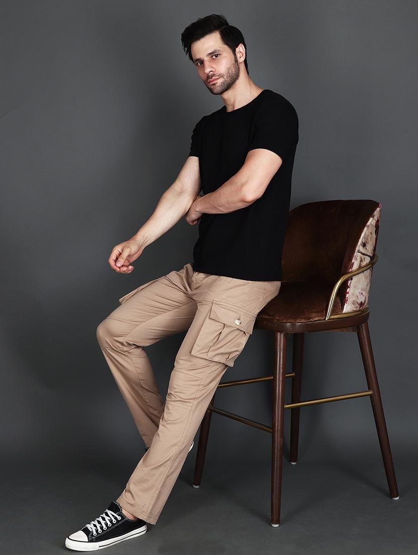 men mid rise solid cargo - 21650264 - Standard Image - 3
