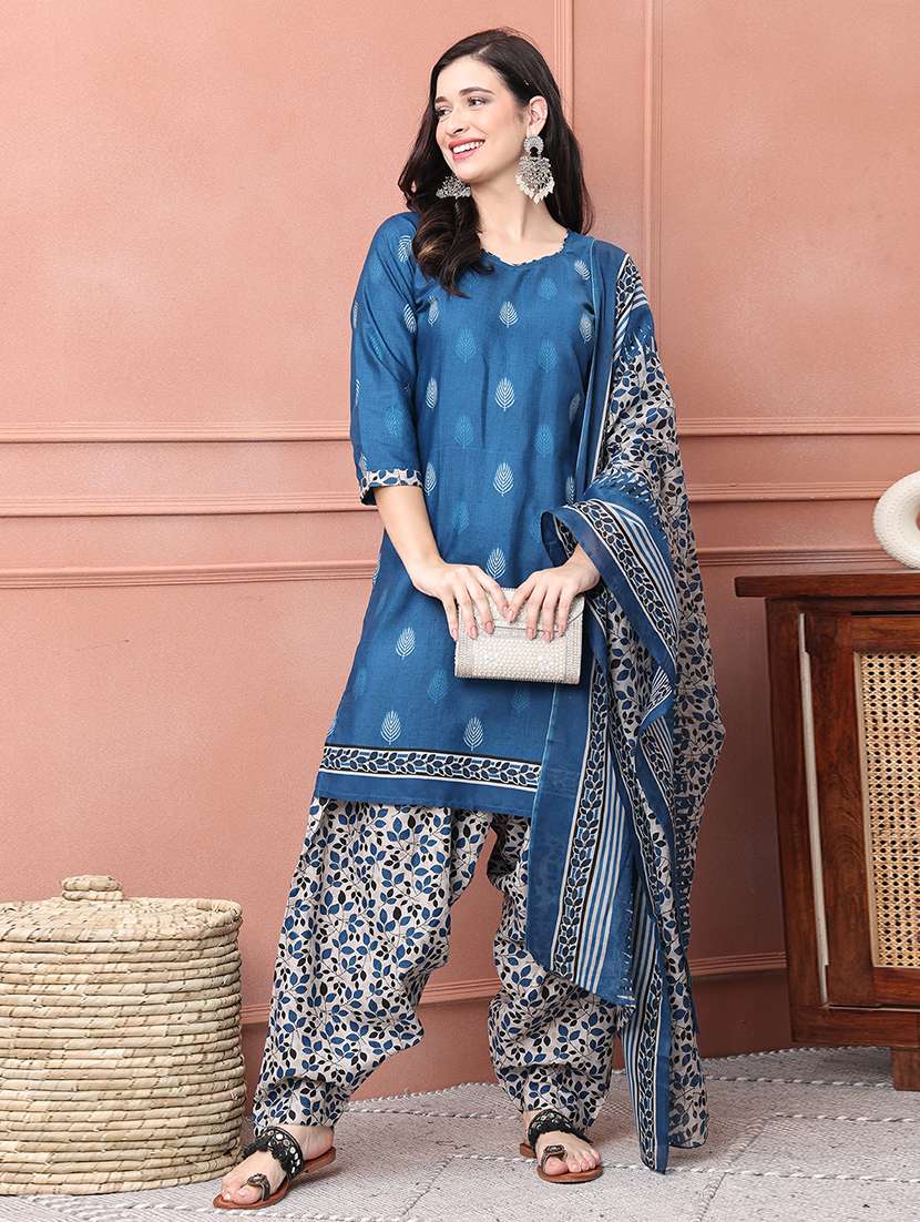 women printed kurta salwar set with dupatta