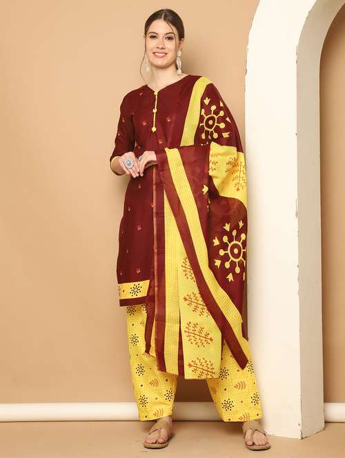 women floral kurta salwar set with dupatta - 21650298 -  Standard Image - 0