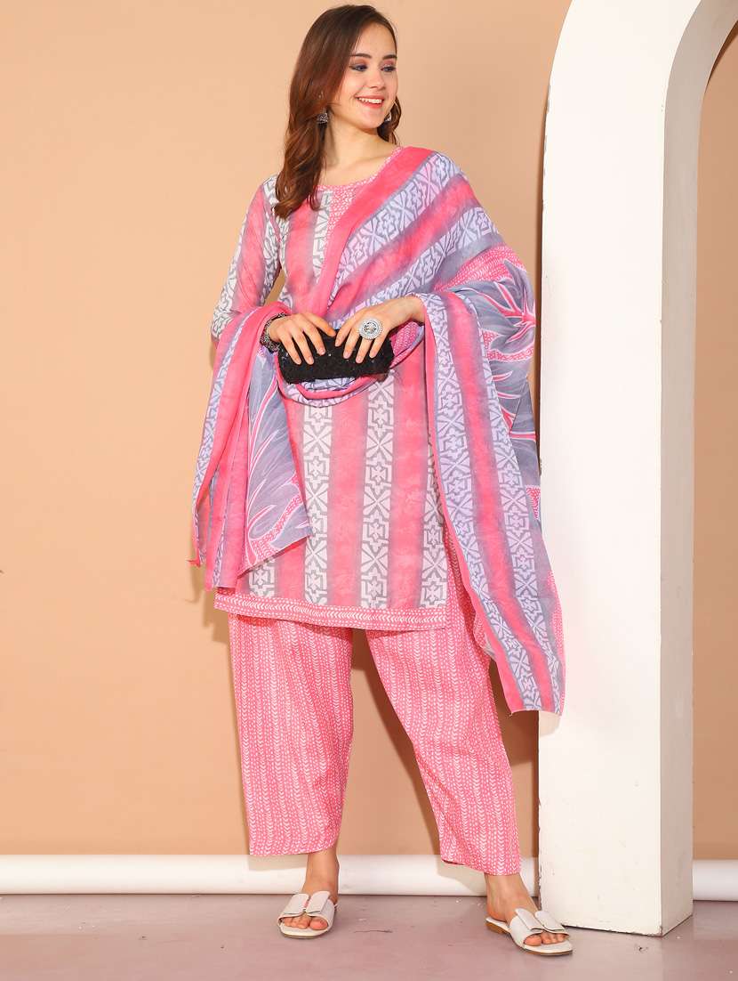 women printed kurta salwar set with dupatta