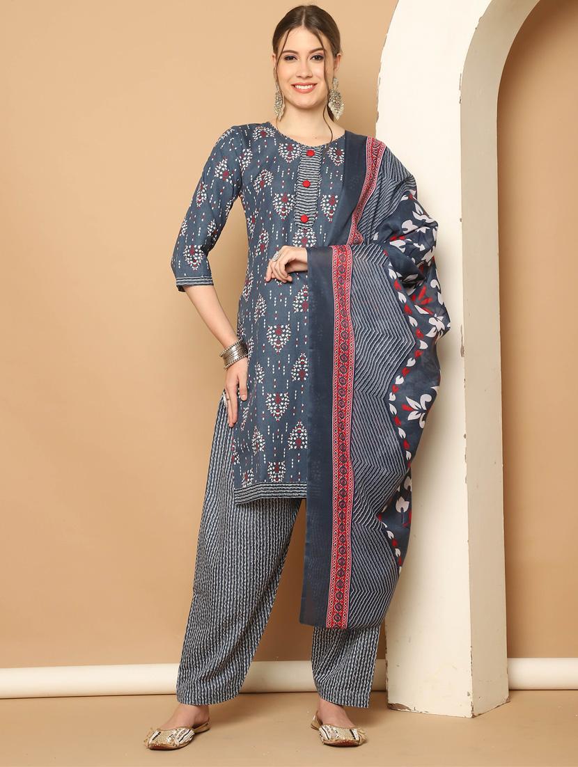 women printed kurta salwar set with dupatta