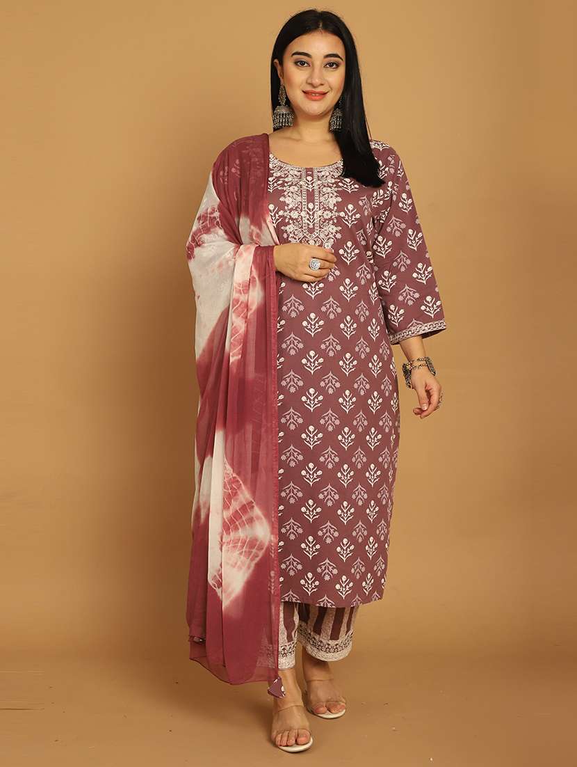 women floral kurta pant set with dupatta