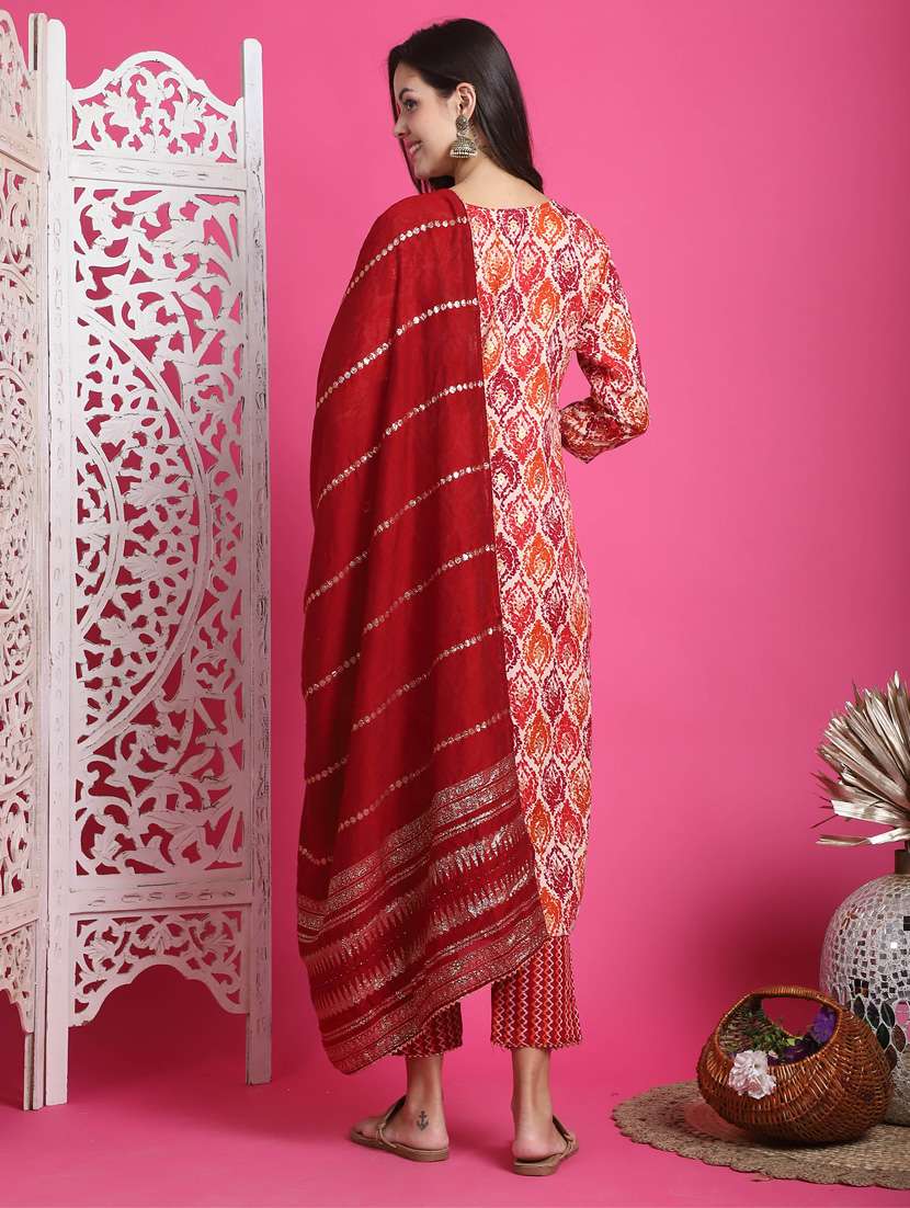 women printed kurta pant set with dupatta - 21650341 -  Standard Image - 3