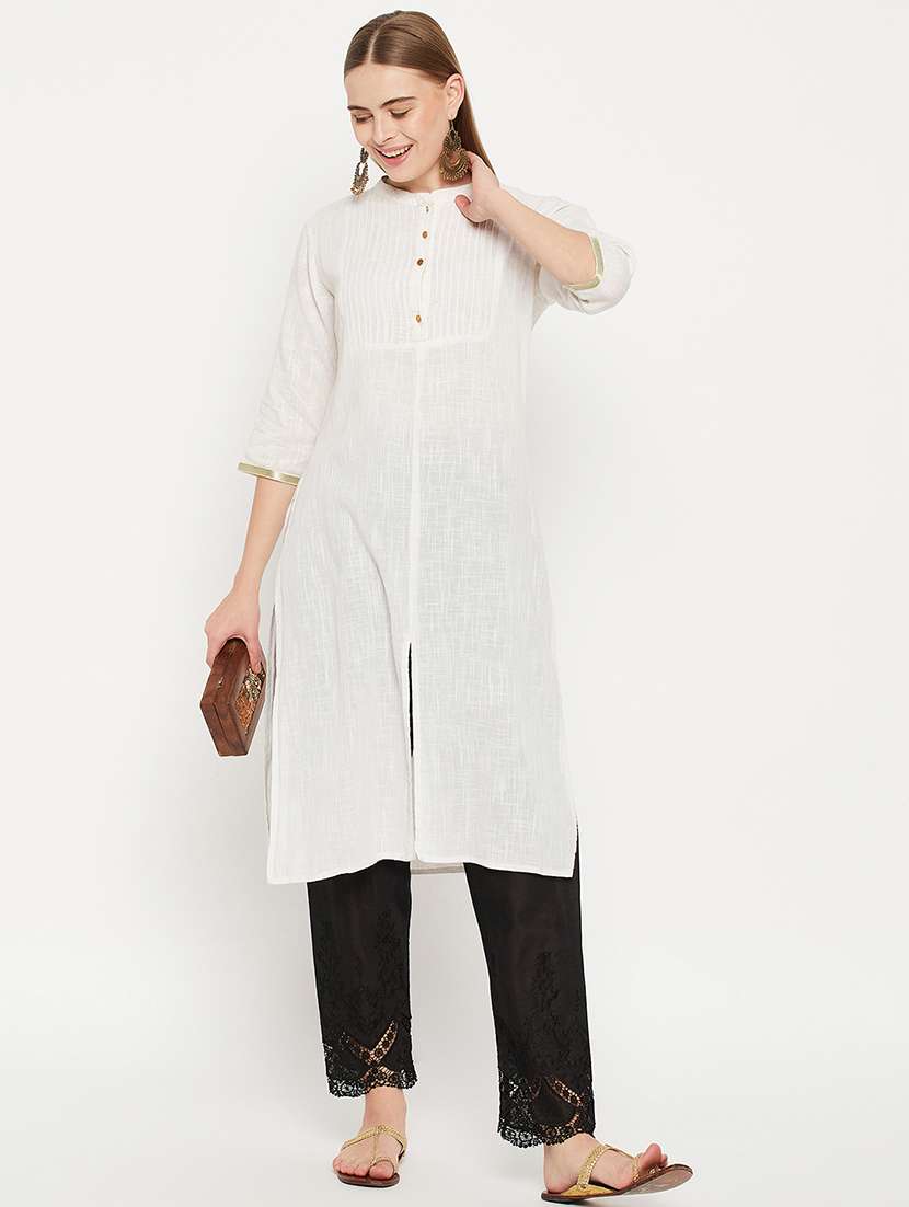 women mid rise solid tapered pant - 21650490 -  Standard Image - 3