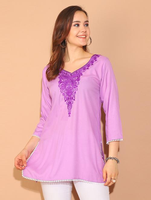 women embroidered straight tunic - 21650502 - Standard Image - 0