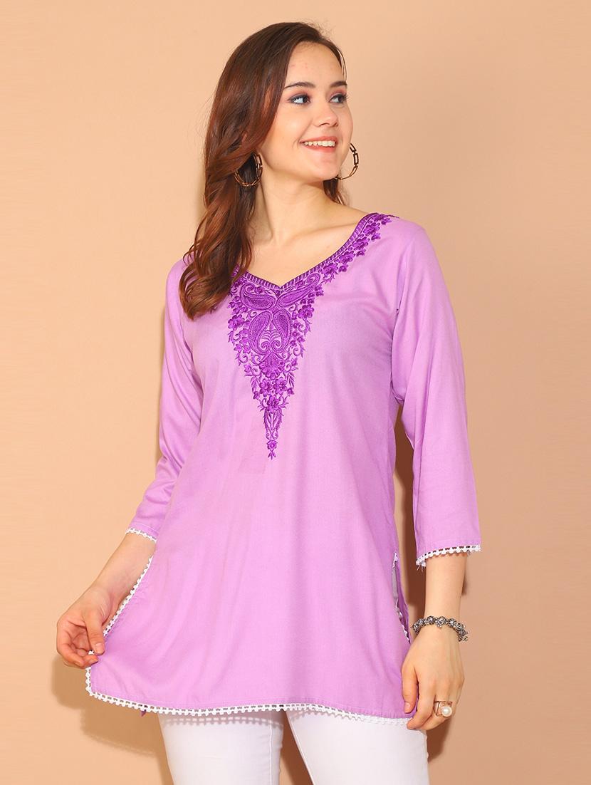 women embroidered straight tunic - 21650502 - Zoom Image - 0