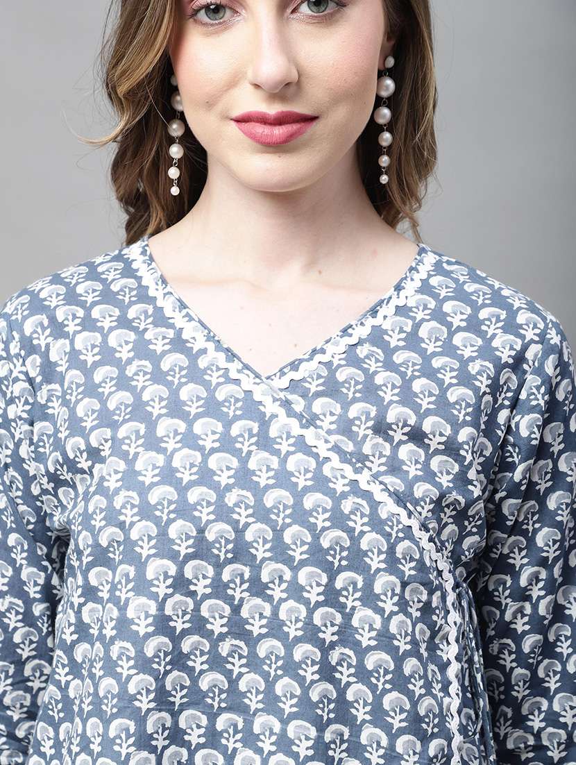 women printed three quarter sleeve tunic - 21650557 -  Standard Image - 3