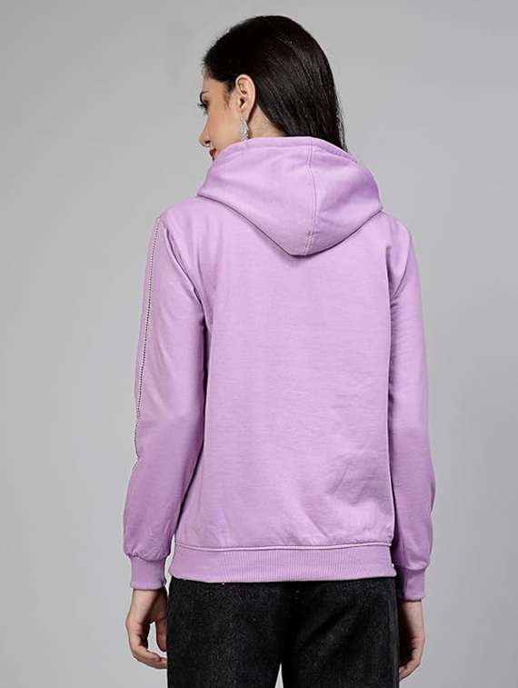 women long sleeves hoodies for women crystal work - 21650568 - Standard Image - 3