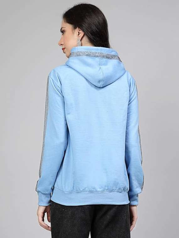 women embellished hood neck sweatshirt - 21650570 -  Standard Image - 3