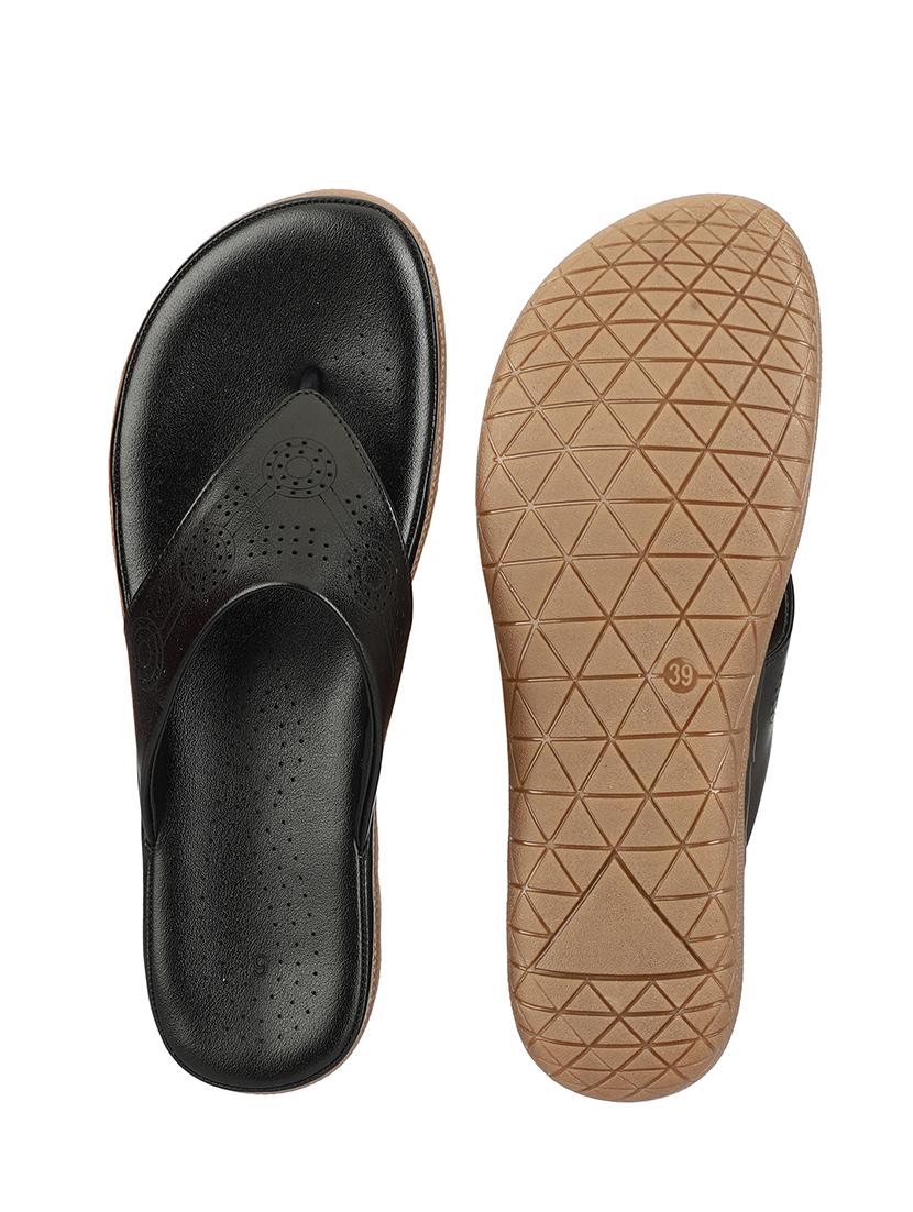 women black cut work sandals - 21650576 - Standard Image - 3