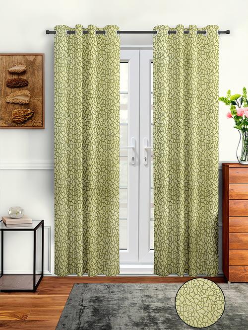 green printed sheer curtain - 21650591 -  Standard Image - 0