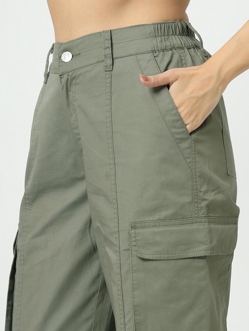 women olive solid cargo - 21650725 - Standard Image - 5