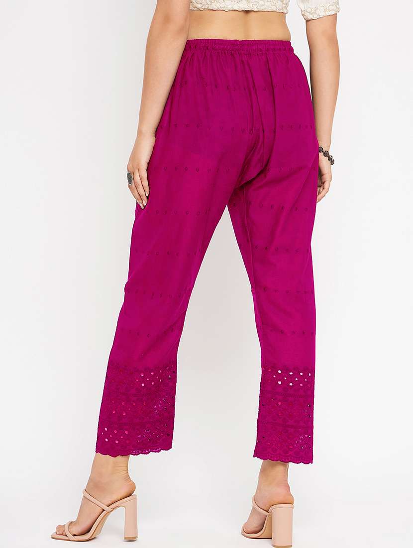 women mid rise solid tapered pant - 21650727 -  Standard Image - 3