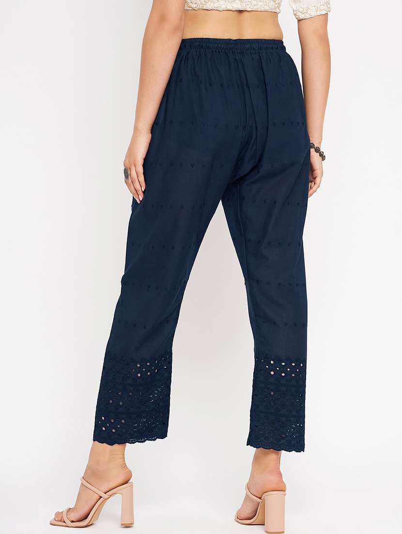 women mid rise solid tapered pant - 21650730 -  Standard Image - 3