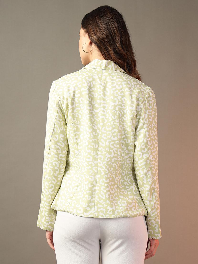 women neo mint printed long sleeve blazer - 21650903 - Standard Image - 3