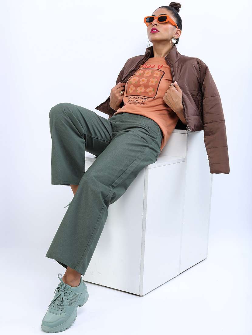 women solid long sleeves quilted jacket - 21650985 - Standard Image - 3