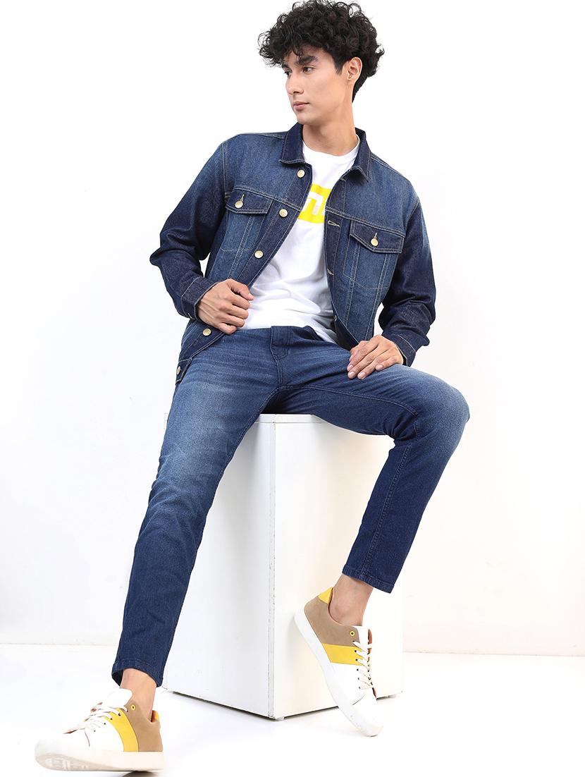 men solid long sleeve denim jacket - 21651023 - Standard Image - 3