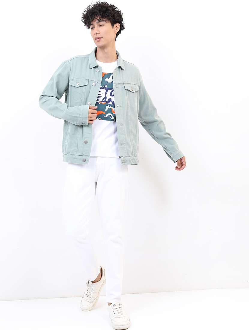 men solid long sleeve denim jacket - 21651030 -  Standard Image - 3