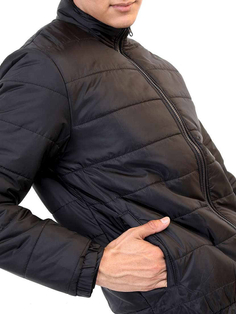 men long sleeves solid quilted jacket - 21651031 - Standard Image - 3