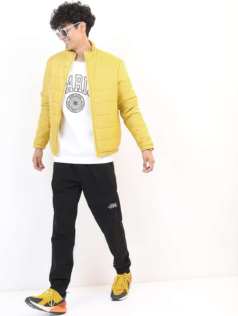 men long sleeves solid quilted jacket - 21651032 -  Standard Image - 3