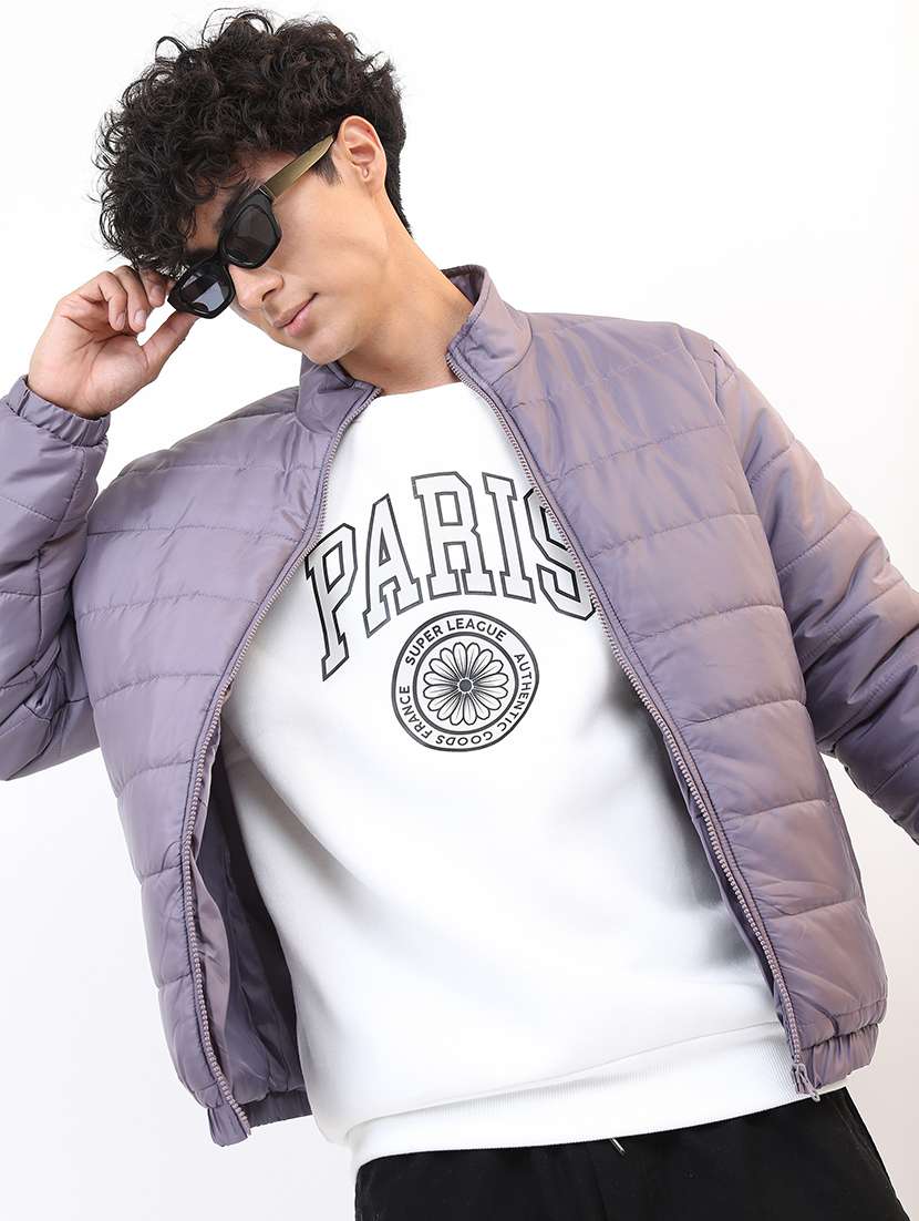 men long sleeves solid quilted jacket - 21651037 - Zoom Image - 0