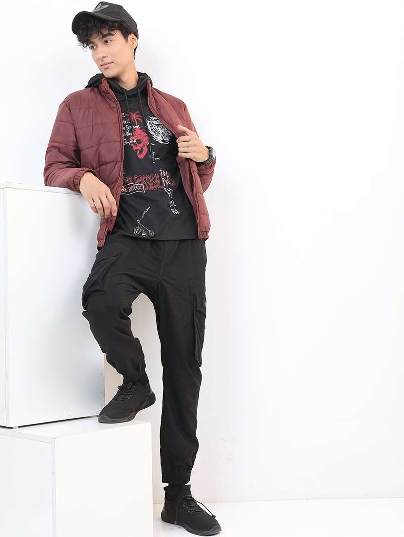 men long sleeves solid quilted jacket - 21651041 - Standard Image - 3