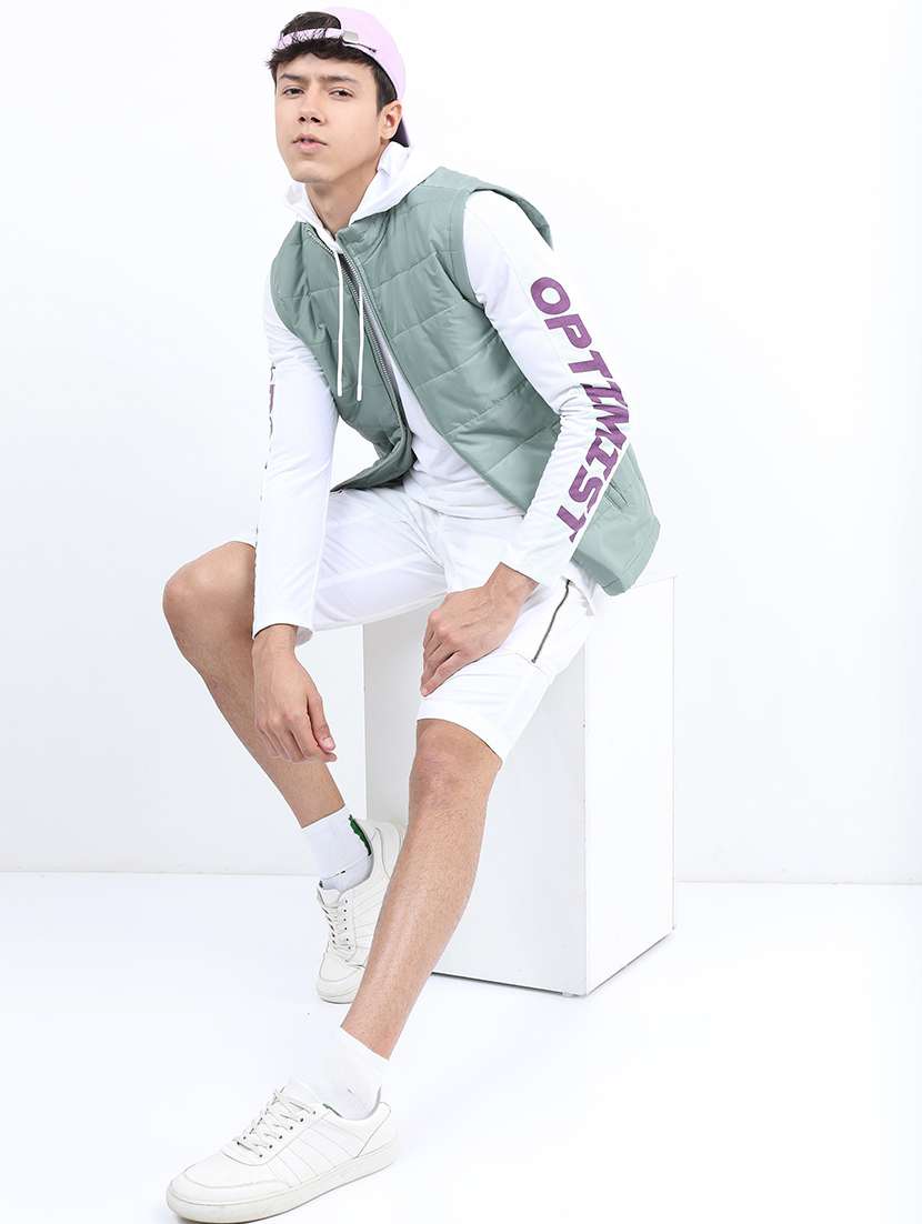 men solid sleeveless quilted jacket - 21651055 - Standard Image - 3