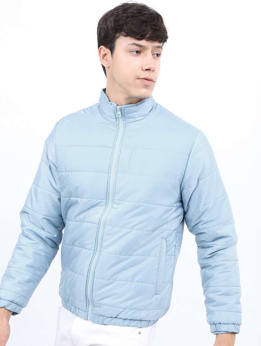 men solid sleeveless quilted jacket