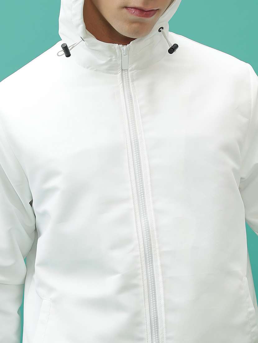 men solid long sleeve hood neck bomber jacket  - 21651062 -  Standard Image - 5