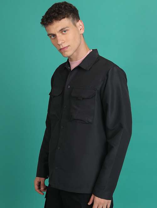 men solid long sleeve casual jacket - 21651066 -  Standard Image - 0