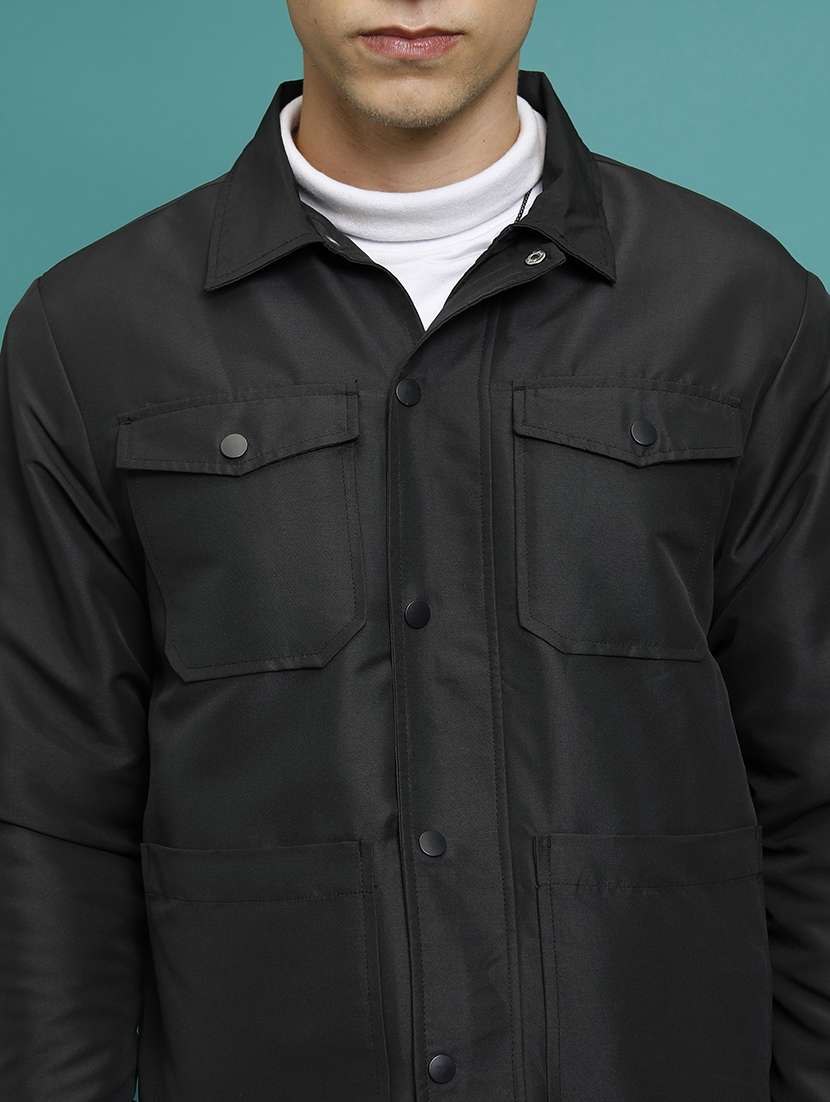 men solid long sleeve casual jacket - 21651068 -  Standard Image - 3