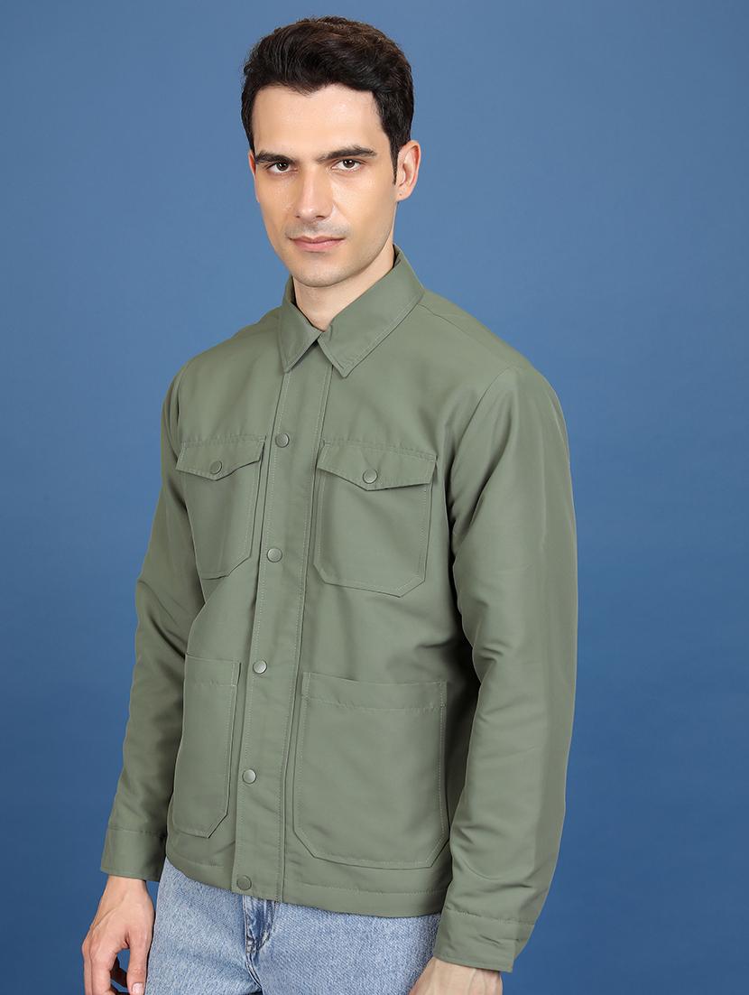 men solid long sleeve casual jacket - 21651069 - Zoom Image - 0